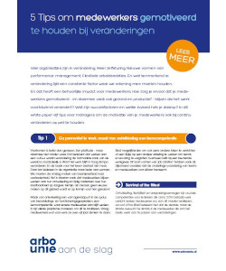Kennisbank Whitepaper 5 tips om medewerkers gemotiveerd te houden bij veranderingen 250x300px